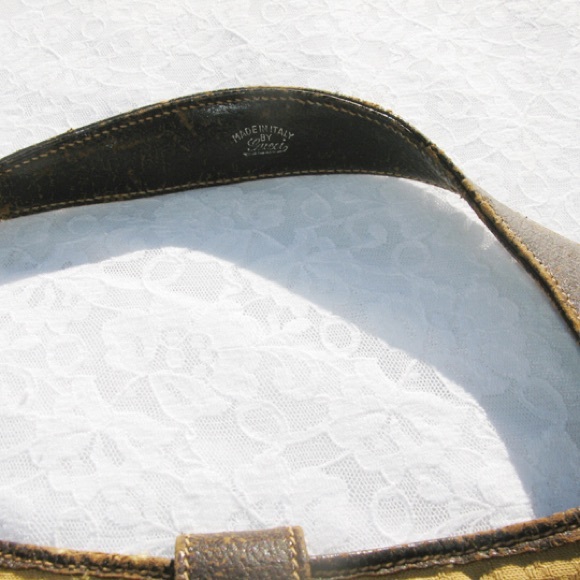 VINTAGE Gucci Hobo Monogram Logo Crescent Handbag - Picture 13 of 15